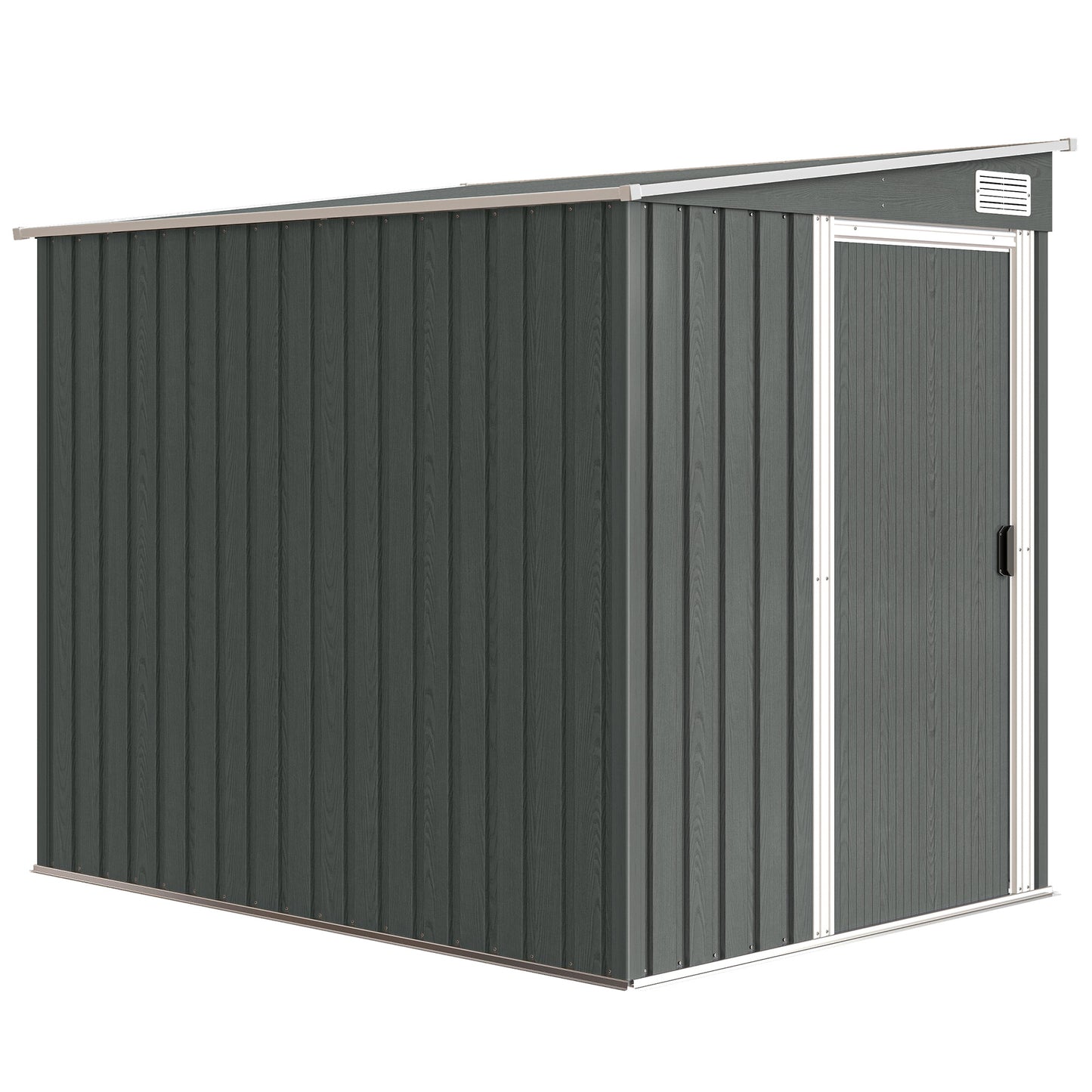 7 x 5ft Galvanised Metal Shed, with Sliding Door - Light Grey