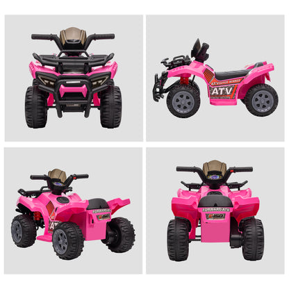 6V Kids Electric Ride on Car Toddlers Quad Bike All Terrain Vehicle Toy With Music for 18-36 months Pink