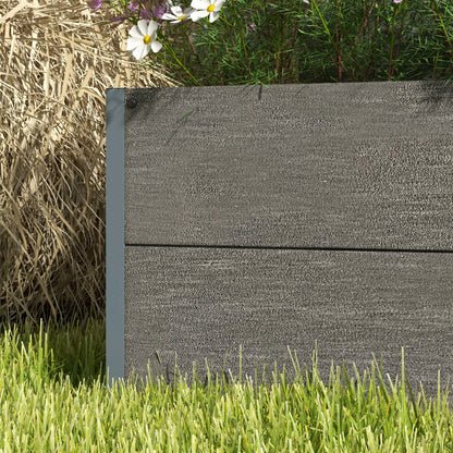 34 x 69.5cm Garden Planter Box, with Back Trellis, Grey