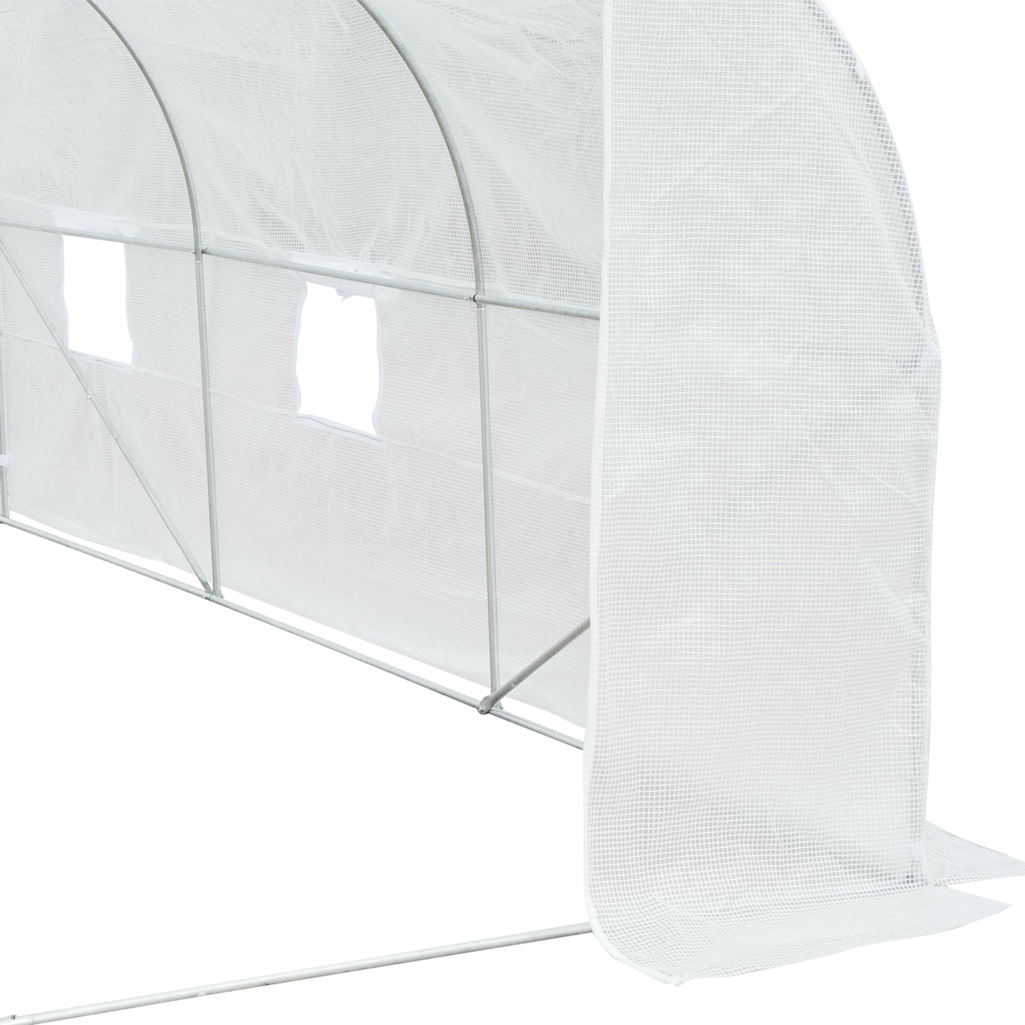 Walk-In Polytunnel Greenhouse Warm House Garden Tunnel Shelter Plant Shed with Door and Windows, Galvanised Steel Frame
