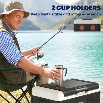 30L Portable Car Refrigerator - Grey and Black
