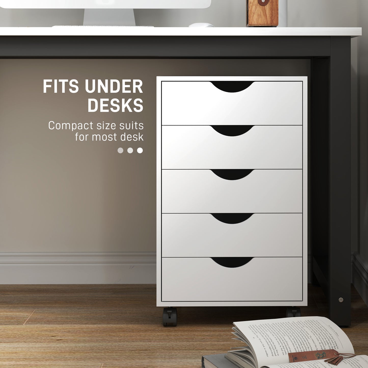 Five-Drawer Filing Cabinet - White