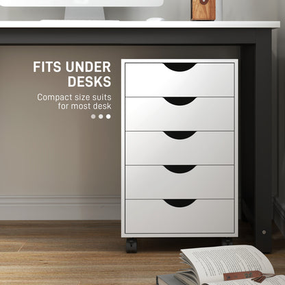 Five-Drawer Filing Cabinet - White