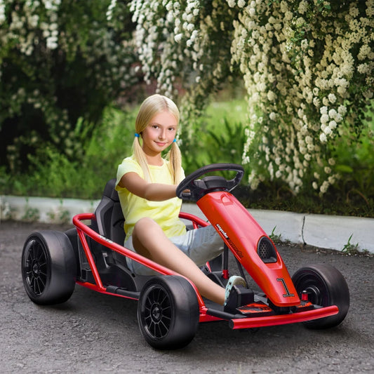 24V Electric Go Kart for Kids with 2 Speeds - Red / Black