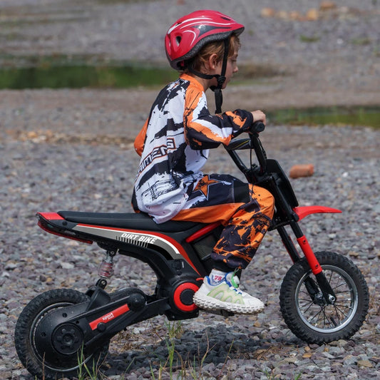 24V Electric Motorbike with Twist Grip Throttle and Horn for Kids - Red