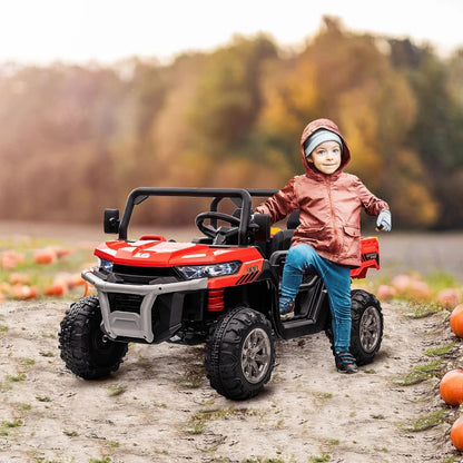 12V - 2 Seater Kids Electric Ride-On Car with Electric Bucket, Remote Control - Red