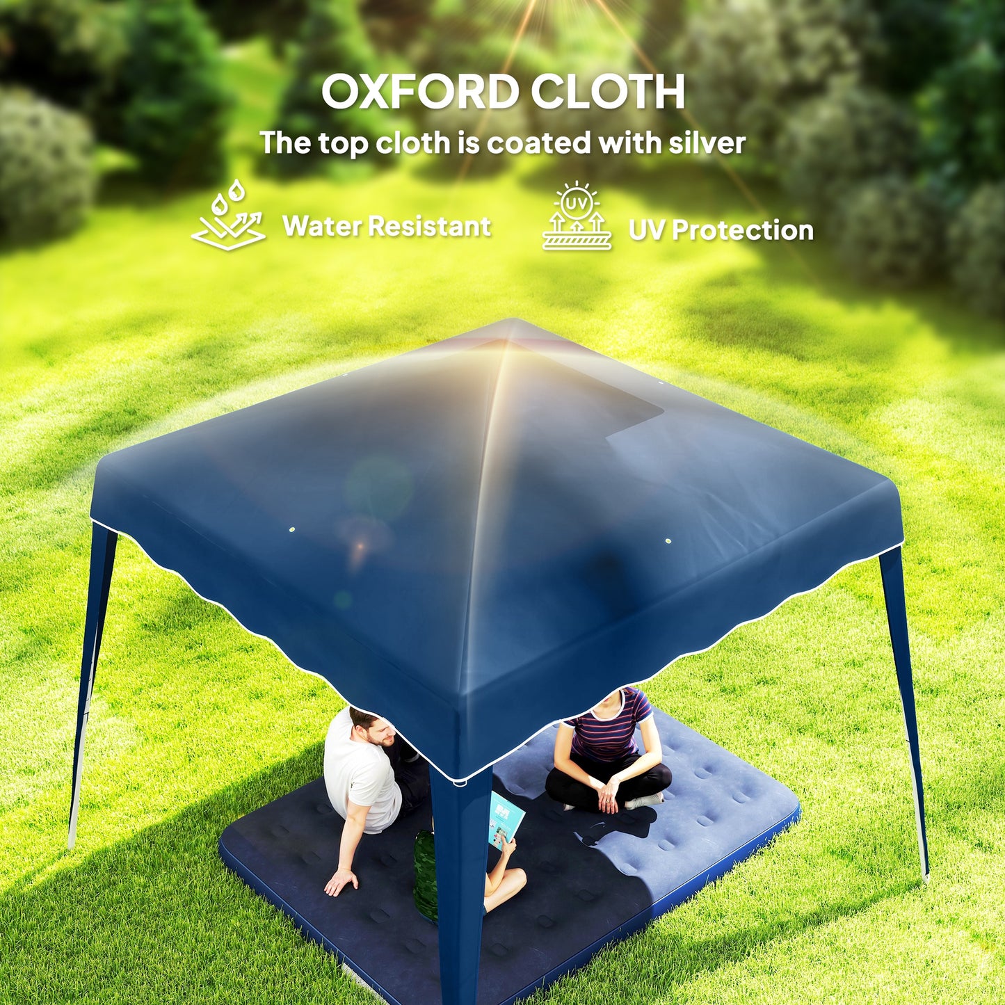 3 M x 3 M Base/ 2.5 M x 2.5 M Top Pop Up Gazebo, 2 Person Setup Instant with Carry Bag