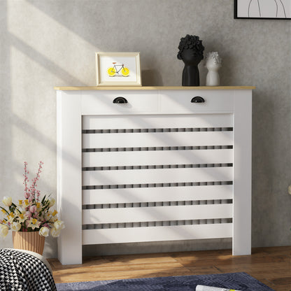 95.5H x 111Wcm Radiator Cover, with Drawer - White