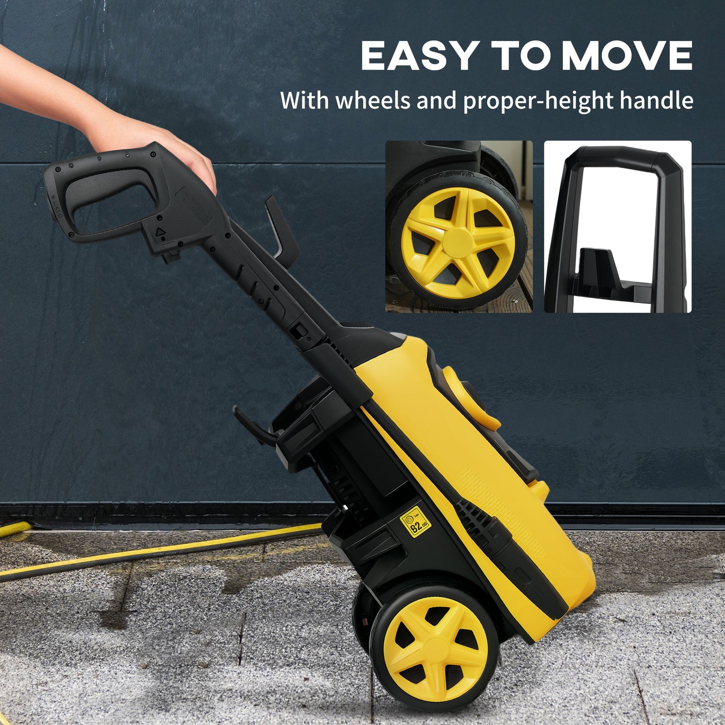 1800W High Pressure Washer, 150 Bar Pressure, 510 L/h Flow