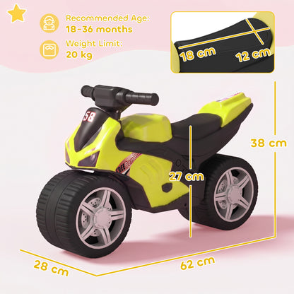 Balance Bike with Music Extra-Wide Wheels Toddler Bike for Boys Girls Green