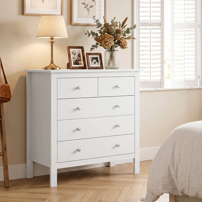 5 Drawer Chest of Drawers, Modern Dresser for Bedroom, Bedside Storage Cabinet