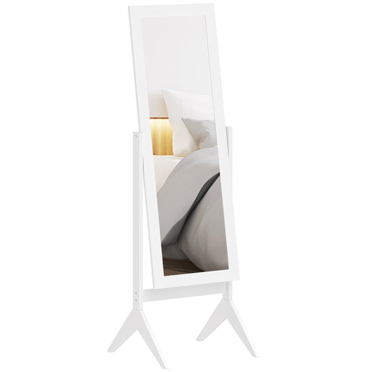 Full Length Mirror, Freestanding Adjustable Angle Dressing Mirror for Bedroom, Living Room, 148 x 47 cm, White