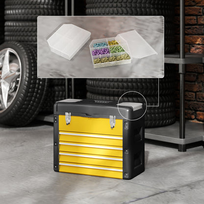 4 Drawers Large Toolbox - Yellow