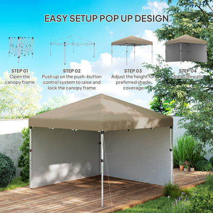 3 x 3 (M) Pop Up Gazebo, UPF 30+ with 2 Sidewalls, Leg Weight Bags and Wheeled Bag
