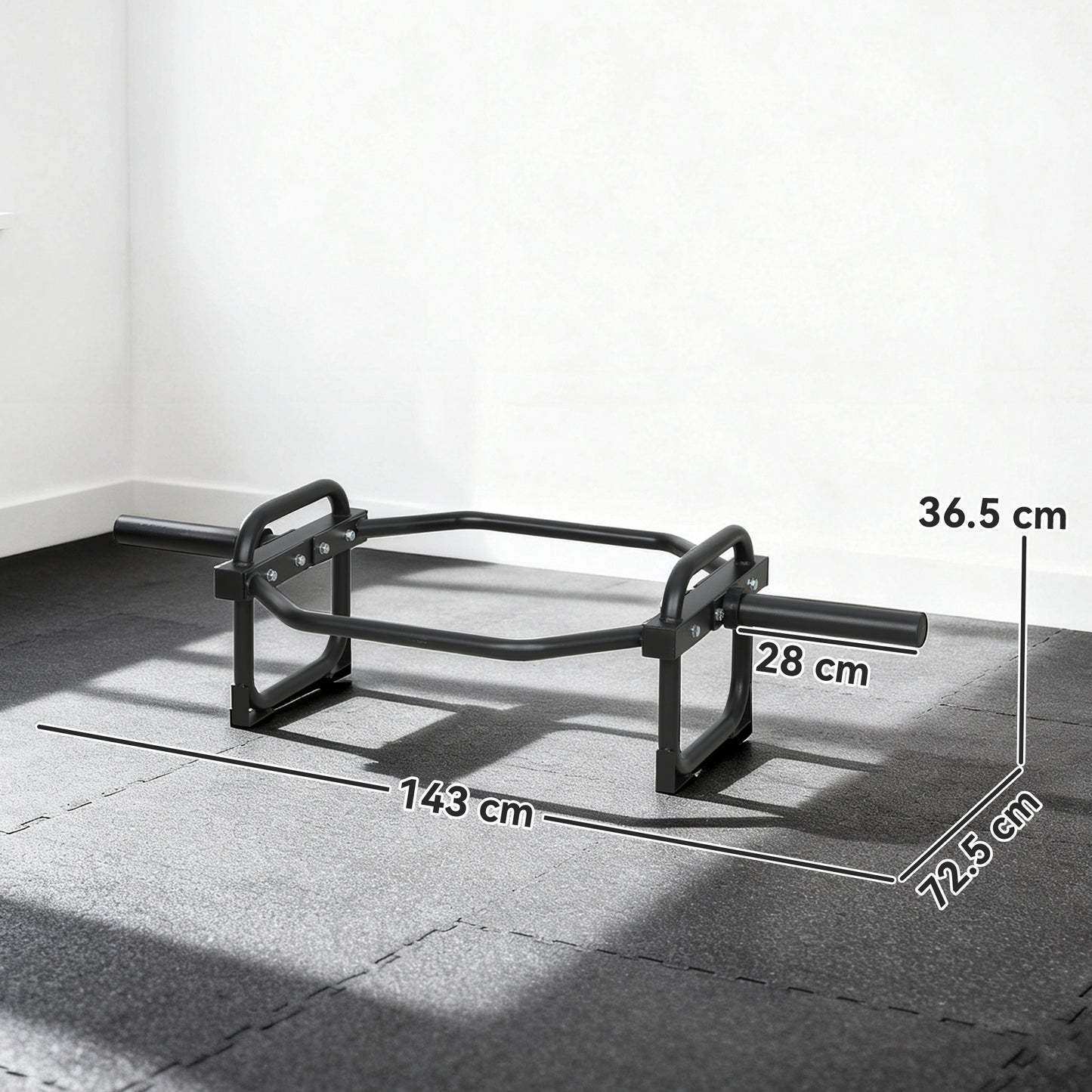 Olympic Trap Bar, 2" Hex Barbell Bar with 300kg Capacity for Deadlifts, Shrugs, Squats and Farmer Walks
