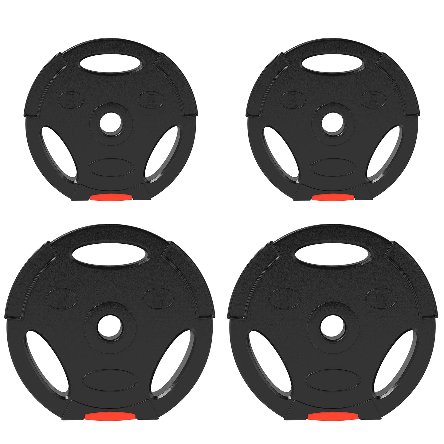 Weight Plates Set, with Two 10kg and Two 5kg weights, Black