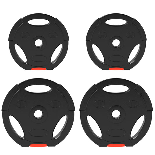 Weight Plates Set, with Two 10kg and Two 5kg weights, Black