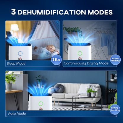 20L/Day Portable Dehumidifier for Home, with LED Screen, Sleep Mode, 24H Timer, 4L Water Tank