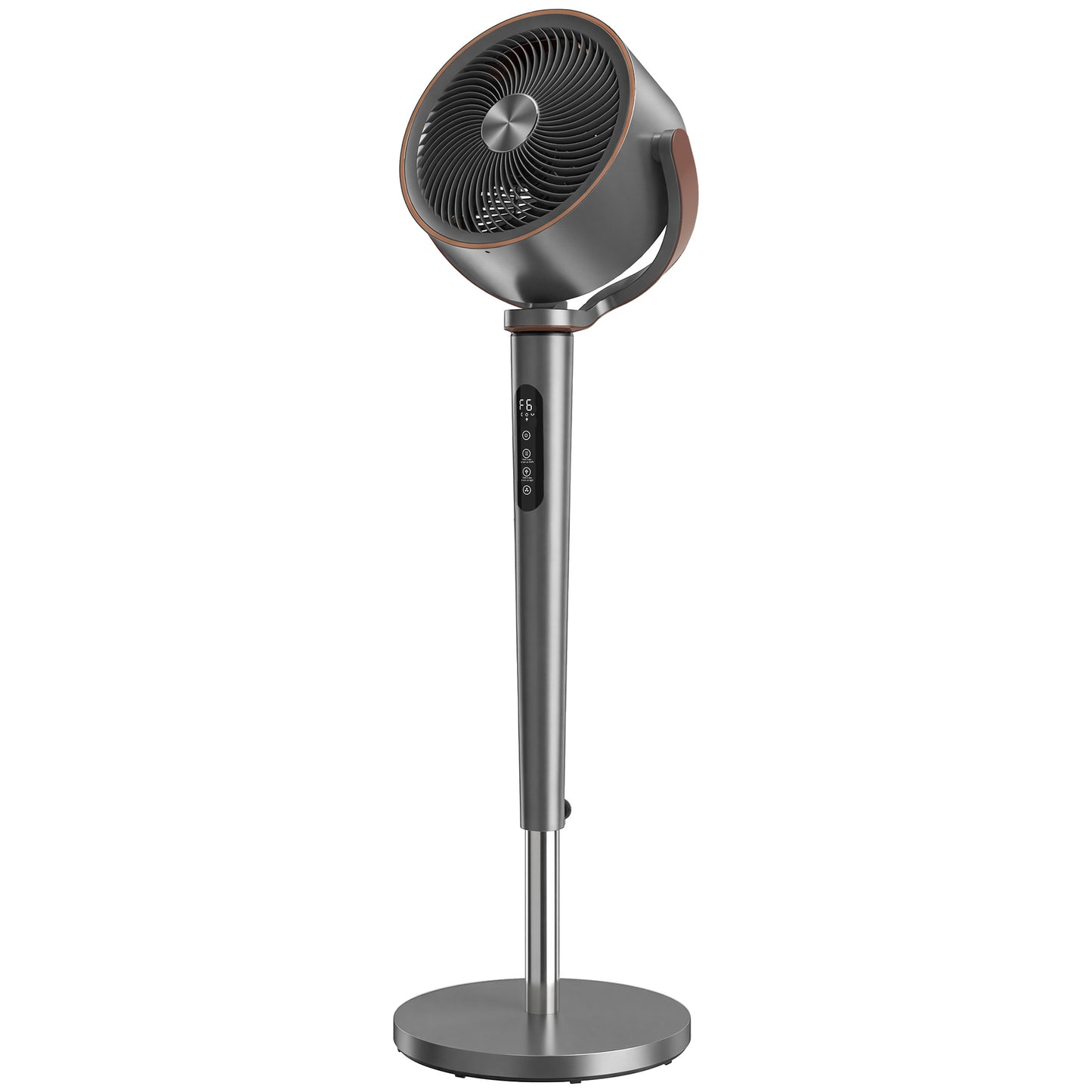 20dB Silent Standing Fan, 70°+90° Auto Oscillating Fan with 12 Speeds, LED Light, Air Circulator, Remote Control, 12H Timer