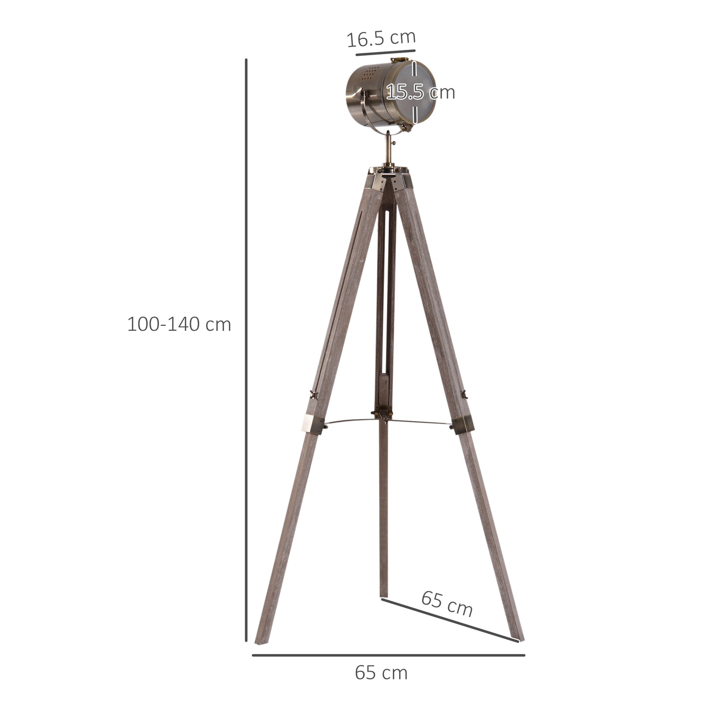 Industrial Tripod Floor Lamp – Grey & Bronze