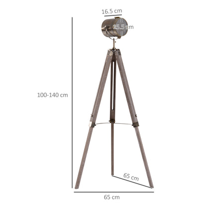 Industrial Tripod Floor Lamp – Grey & Bronze
