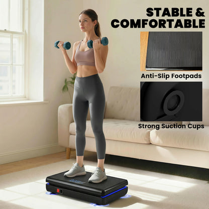 Vibration Plate Exercise Machine with 120 Speed Levels, 5 Programs, Quiet Vibrating Plate with Resistance Bands