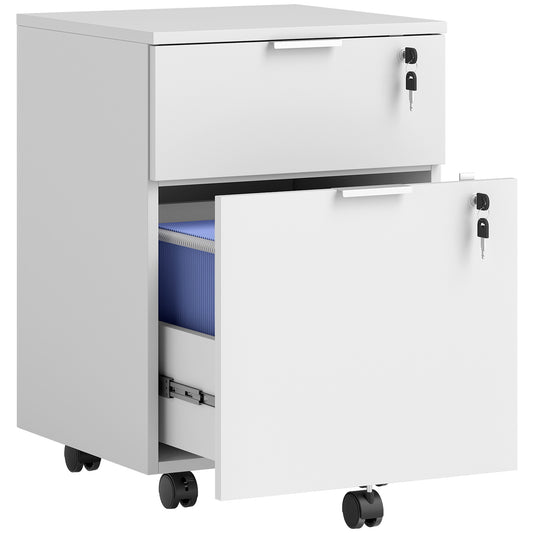 Two-Drawer Lockable Filing Cabinet - White