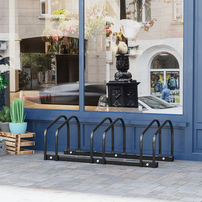 Bike Stand Parking Rack Floor or Wall Mount Bicycle Cycle Storage Locking Stand 76W x 33D x 27H (3 Racks, Black)