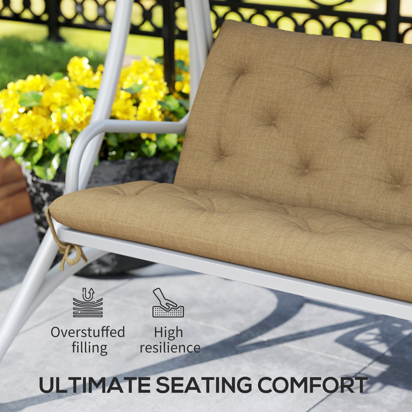 Three-Seater Bench Cushion - Khaki