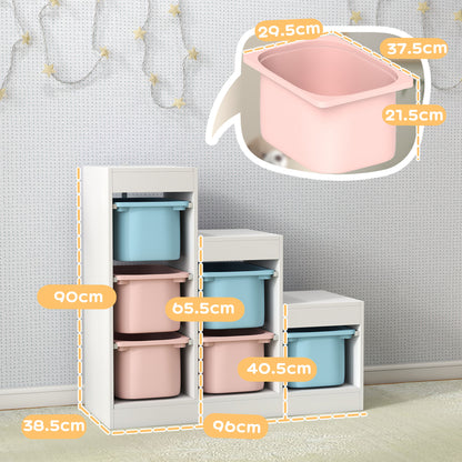 Toy Storage Organiser, Three-Layer Kids Toy Storage Units, with Removable Bins, for Ages 3-8 Years, Multi-colour