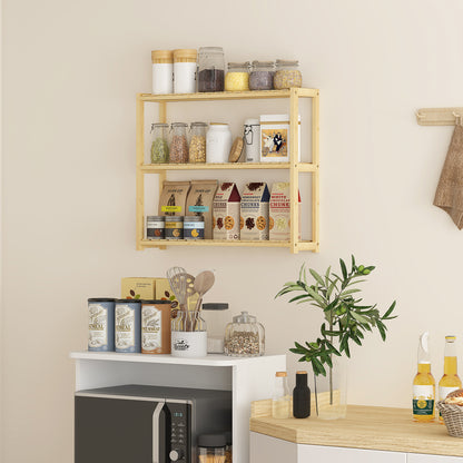 Three-Tier Bamboo Bathroom Rack - Natural Finish