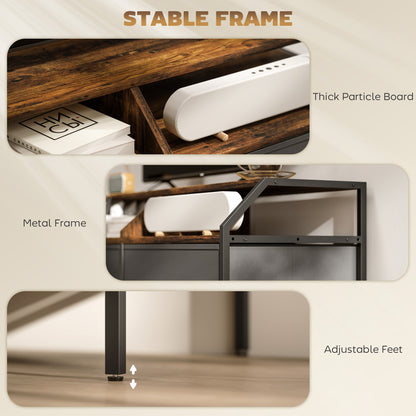 Industrial-Style TV Stand Cabinet - Brown