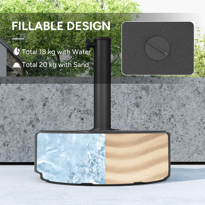 Round Garden Parasol Base, Garden Umbrella Stand Heavy Duty Parasol Base, Filled Up to 20kg with Stand or 18kg
