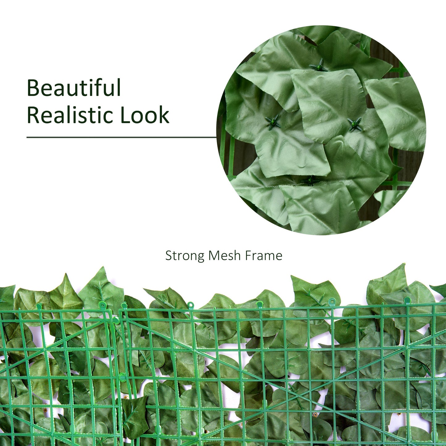 1-Piece Artificial Leaf Hedge Screen Privacy Fence Panel for Garden Outdoor Indoor Decor, Dark Green, 3M x 1M
