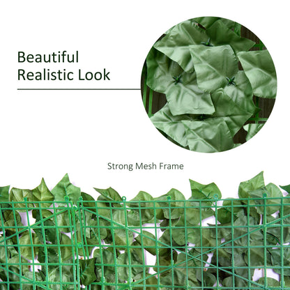 1-Piece Artificial Leaf Hedge Screen Privacy Fence Panel for Garden Outdoor Indoor Decor, Dark Green, 3M x 1M