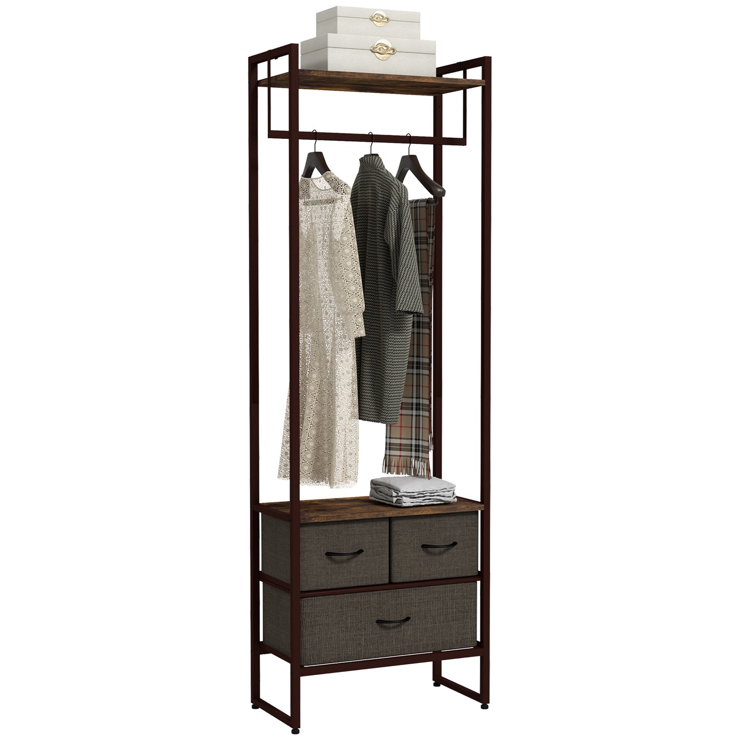 Compact Clothes Rail, with Drawers and Shelf