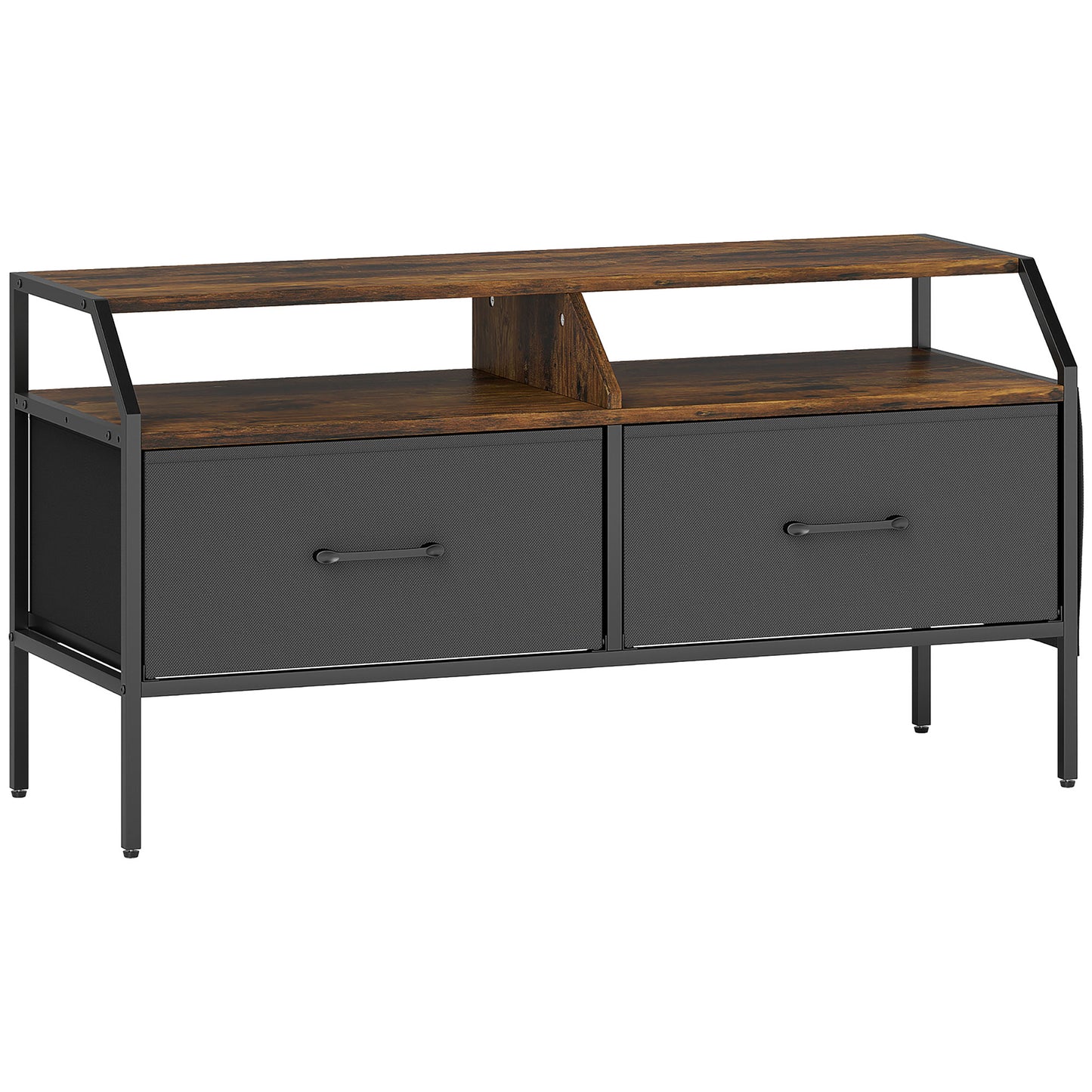 Industrial-Style TV Stand Cabinet - Brown