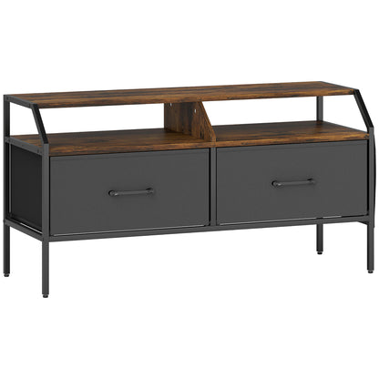 Industrial-Style TV Stand Cabinet - Brown
