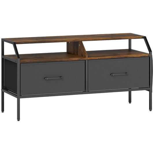 Industrial-Style TV Stand Cabinet - Brown