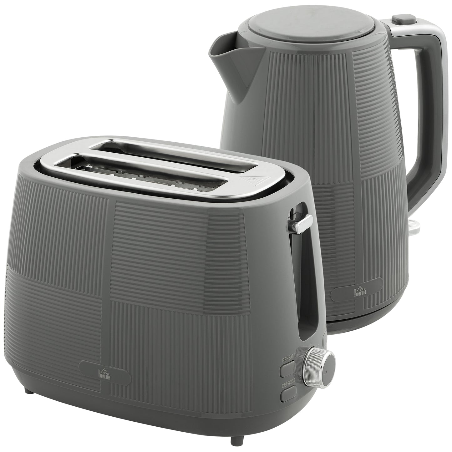 Kettle and Toaster Set, 1.7L 3000W Fast Boil Kettle & 2 Slice Toaster Kitchen Set with 7 Level Browning Controls, Defrost
