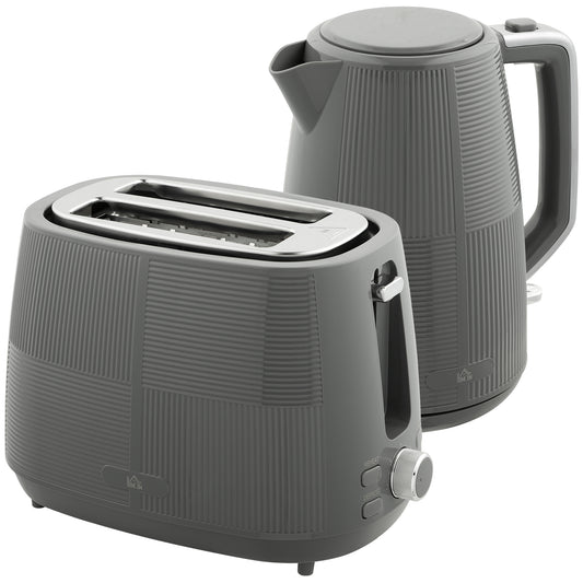 Kettle and Toaster Set, 1.7L 3000W Fast Boil Kettle & 2 Slice Toaster Kitchen Set with 7 Level Browning Controls, Defrost