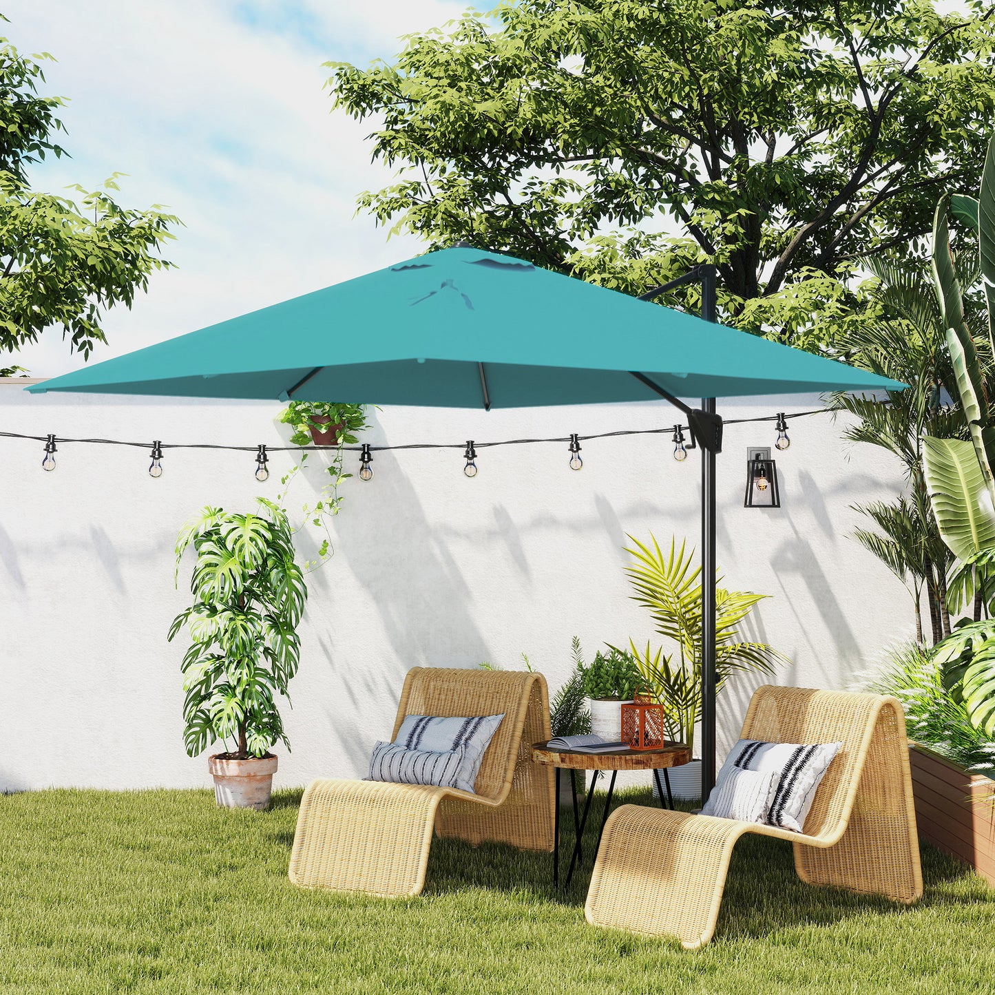 Patio Offset Parasol Umbrella - Blue