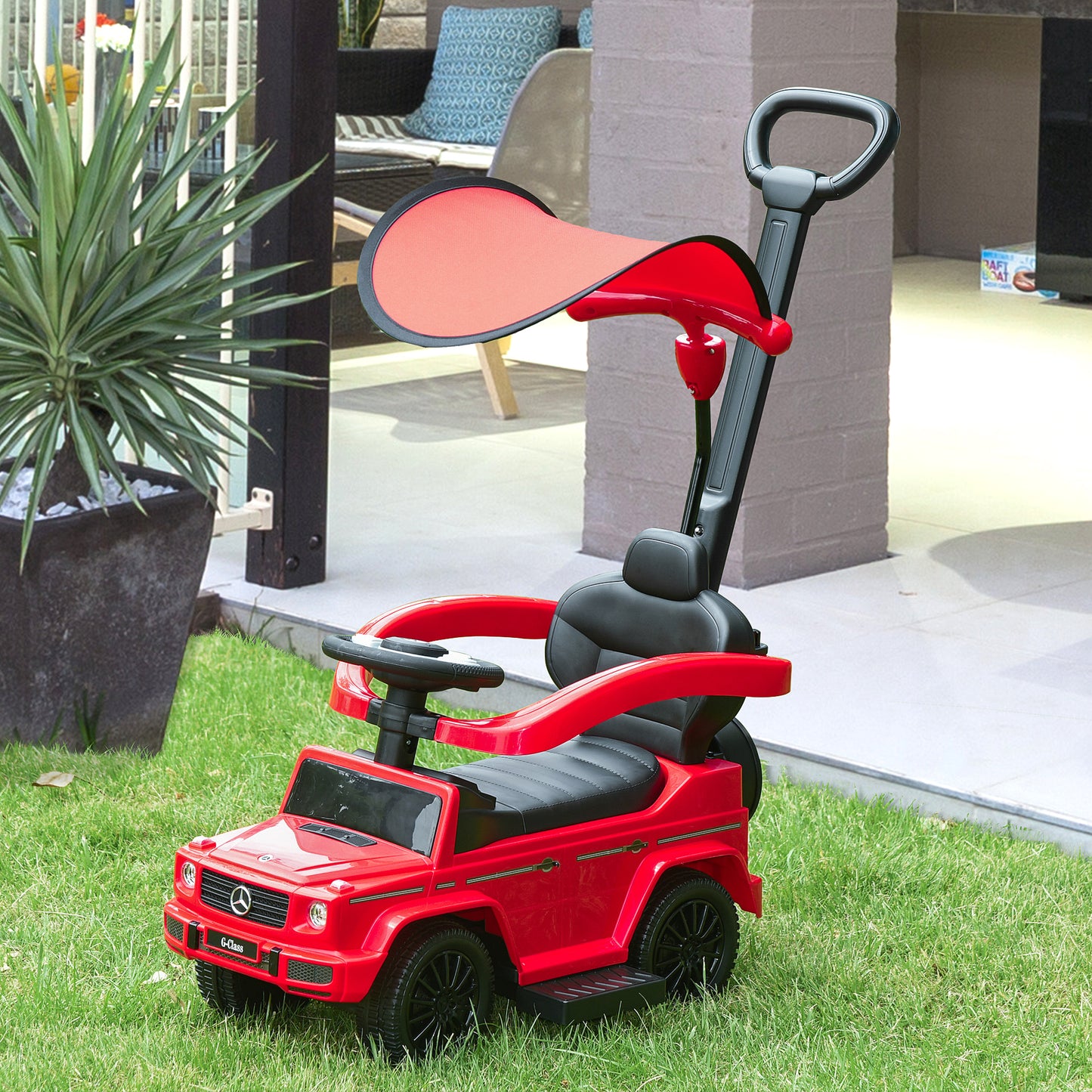 3 in 1 Kids Children Ride on Push Car Toddler Sliding Car G350 Licensed Walker Foot to Floor Slider Push-Along with Horn Stee