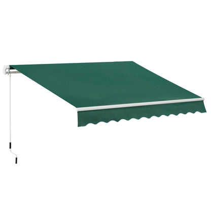 Awning Canopy Manual Retractable Porch Sun Shade Shelter 3 x 2m Green