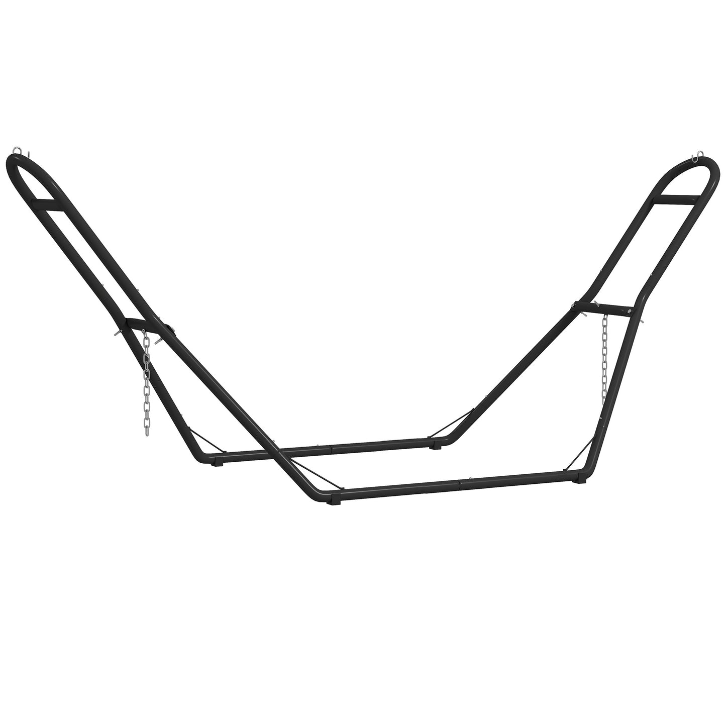 9ft Hammock Stand Adjustable Hammock Frame with Non-Slip Feet for Indoor Outdoor, 150 kg Capacity, Black