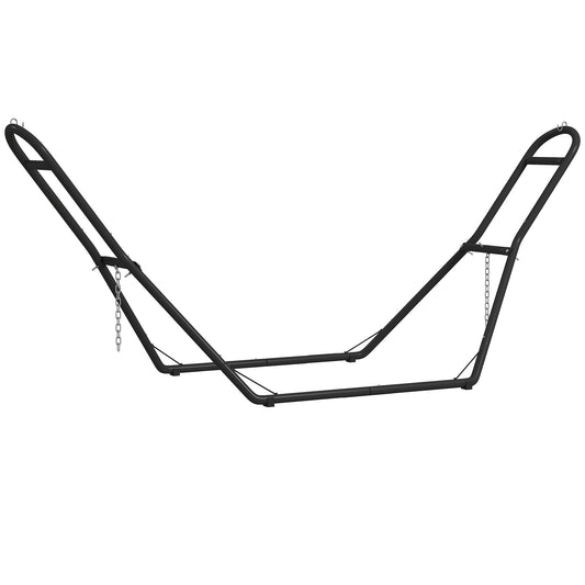 9ft Hammock Stand Adjustable Hammock Frame with Non-Slip Feet for Indoor Outdoor, 150 kg Capacity, Black