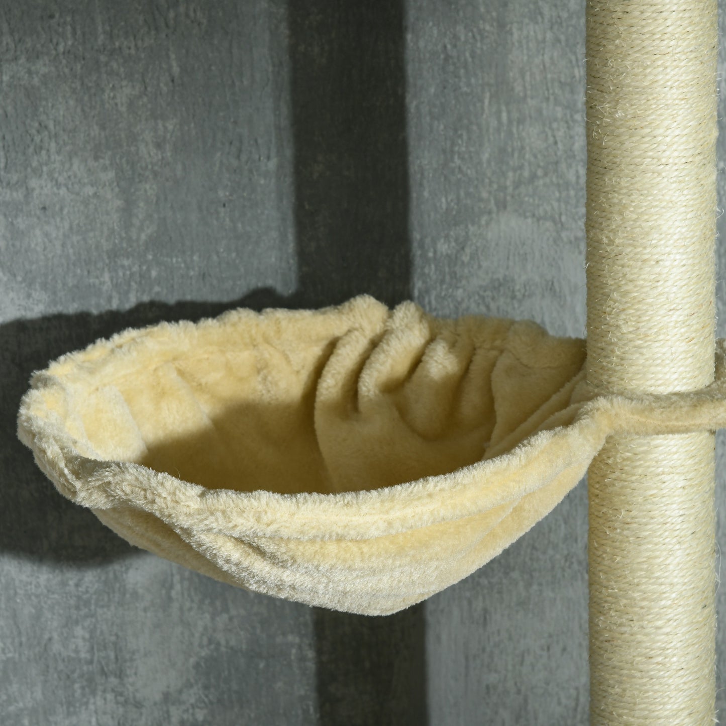 230-250cm Floor-to-Ceiling Climbing Cat Tree Tower - Beige