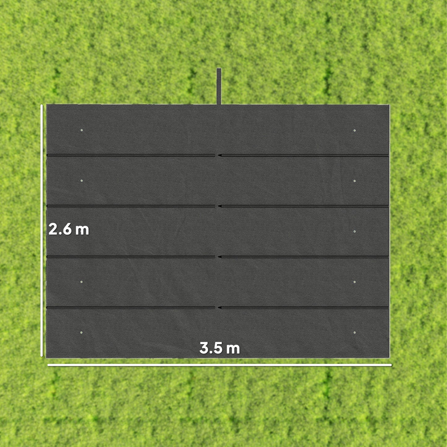 Retractable Pergola Cover, 3.5 x 2.6 m Replacement Canopy Fabric for 4 x 3 m Frame, Roof Top Only, Dark Grey