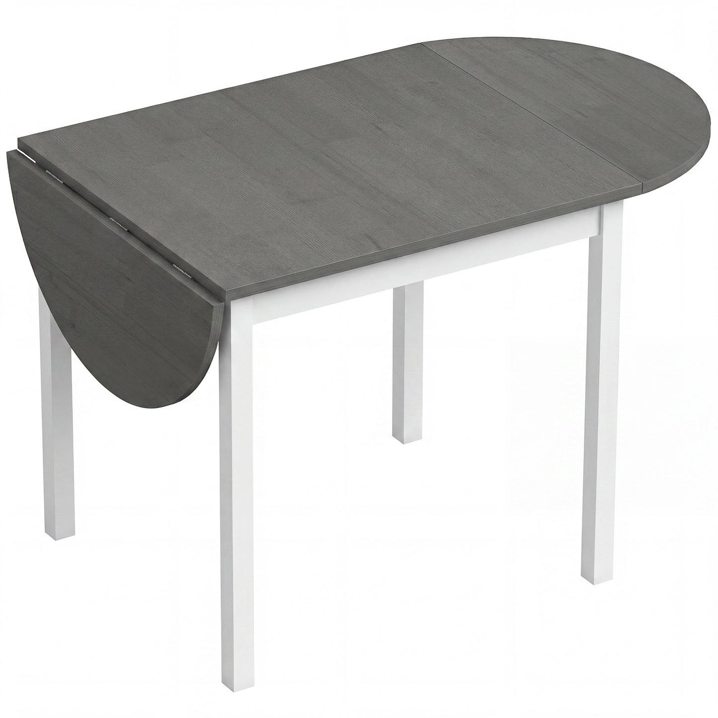 4-6 Person Wooden Drop-Leaf Table - Grey