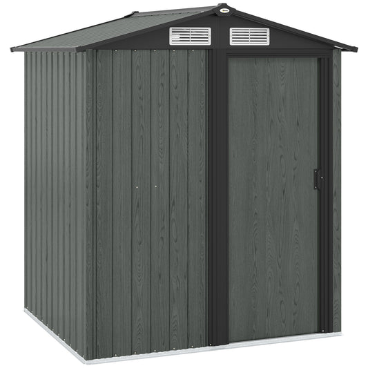 4.3 x 5ft Outdoor Garden Storage Shed - Grey Wood Effect